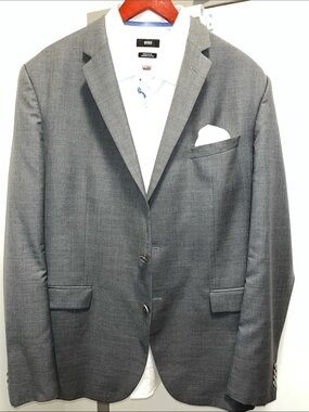 Joseph Abboud Gray Two-Button Sport Coat VGUC